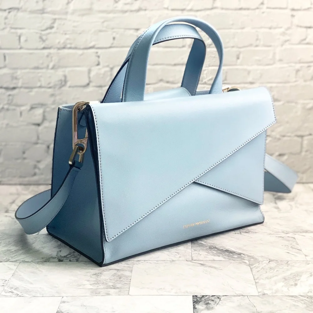 NWOT Emporio Armani Square Leather Satchel